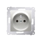 Socket with earthing and shutters (module) 16A 250V silver (metallic)