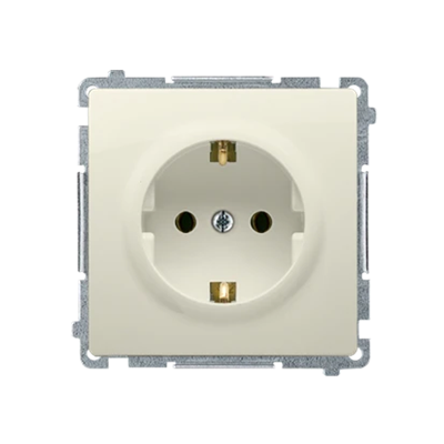 Socket with earthing Schuko (module), 230V, beige