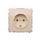 Socket with earthing Schuko (module), 230V, beige