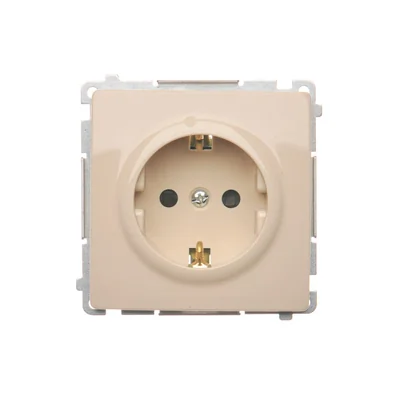 Socket with earthing Schuko (module), 230V, beige