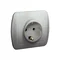 Socket with earthing Schuko type 16A 250V screw terminals silver (metallic)