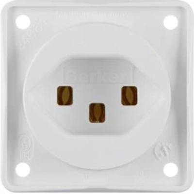 Socket with ground "Switzerland" type 23, screw terminals, snow white, matt, Integro mechanism