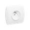 Socket with grounding, 16A, 250V, screw terminals, white