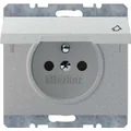 Socket with grounding and cover, matt aluminum, varnished