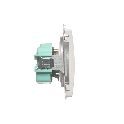Socket with grounding (module) 230V, white quick connectors