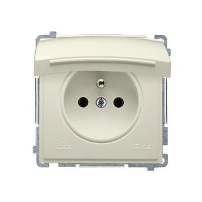 Socket with grounding (module) splash-proof IP44 16A 250V beige