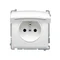 Socket with grounding (module) splash-proof IP44 16A 250V white