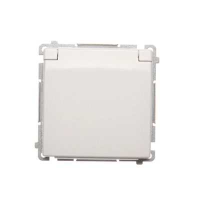 Socket with grounding (module) splash-proof IP44 16A 250V white
