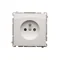 Socket with grounding (module), with shutters for current paths, 16A, 230V, screw terminals, white