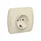 Socket with grounding, Schuko type, 16A, 250V, screw terminals, beige