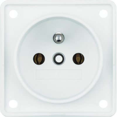 Socket with grounding snow-white, matt Integro mechanism