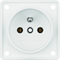 Socket with grounding snow-white, matt Integro mechanism