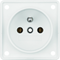 Socket with grounding snow-white, matt Integro mechanism