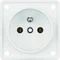 Socket with grounding snow-white, matt Integro mechanism