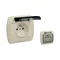 Socket with grounding, splash-proof IP44, 16A, 250V, screw terminals. Transparent flap, beige