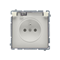 Socket with grounding, splash-proof IP44 (module), 16A, 250V, screw terminals. Transparent flap, beige