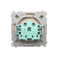 Socket with grounding, splash-proof IP44 (module), 16A, 250V, screw terminals. Transparent flap, beige