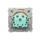 Socket with grounding, with filter current paths, splash-proof IP44 (module), 16A, 250V, screw terminals, transp. flap, beige