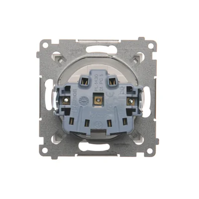 Socket without earthing with shutters (module) 16A 230V white screw terminals