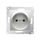 Socket without earthing with shutters (module) 16A 250V screw terminals silver (metallic)