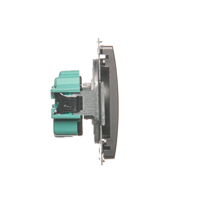 Socket without grounding (module) 16A 250V inox screw terminals (metallic)