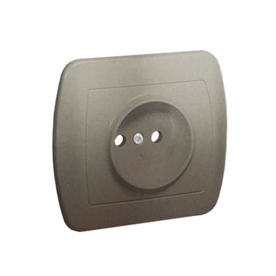 Socket without grounding with shutters for current paths 16A 250V screw terminals satin (metallic)