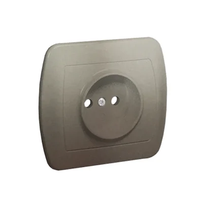 Socket without grounding with shutters for current paths 16A 250V screw terminals satin (metallic)