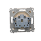Socket without grounding with shutters (module) 16A 230V screw terminals cream