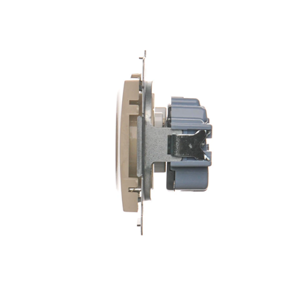 Socket without grounding with shutters (module) 16A 230V screw terminals cream