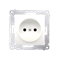 Socket without grounding with shutters (module) 16A 230V screw terminals cream