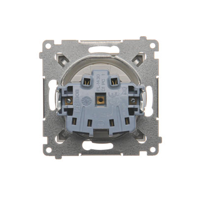 Socket without grounding with shutters (module) 16A 250V screw terminals gold (metallic)