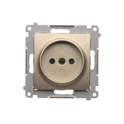 Socket without grounding with shutters (module) 16A 250V screw terminals gold (metallic)