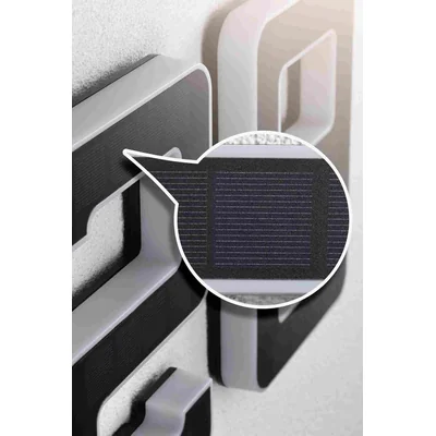 SOLAR LED facade luminaire house number 5 3000K IP44 replaceable battery / black / plastic