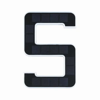 SOLAR LED facade luminaire house number 5 3000K IP44 replaceable battery / black / plastic