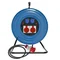 SOLID LINE extension cord on metal drum, fi470, cable H07RN-F 5x4mm2 - 30m, 2x32A/5P, 2x250V, 400V, 2xthermal, blue, IP44