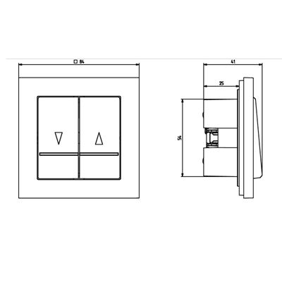 SONATA Blind connector white, without a frame