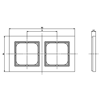 SONATA Cadre double pour interrupteurs IP44, blanc