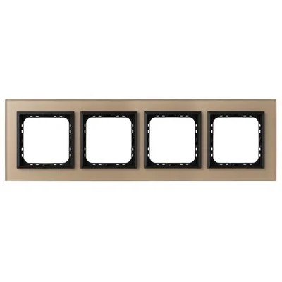 SONATA Cadre quadruple - couleur champagne, verre dépoli