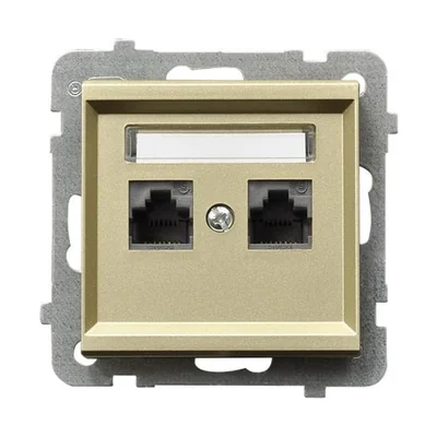 SONATA Computer socket, double, cat. 5e, champagne gold, without frame