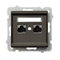 SONATA Computer socket, double, cat. 5e, chocolate metal, without frame