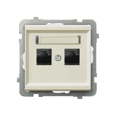 SONATA Computer socket, double, cat. 5e, ecru, without frame