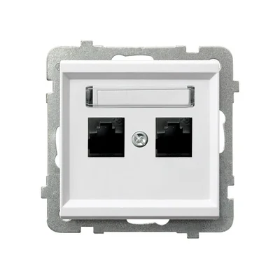 SONATA Computer socket, double, cat. 5e, white, without frame