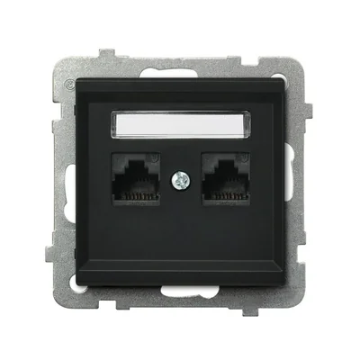 SONATA Computer socket, double, cat. 6, KRONE, color black metallic MMC