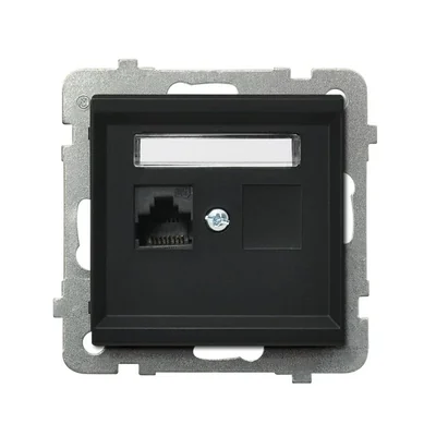 SONATA Computer socket, single, cat. 5e black metallic