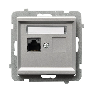 SONATA Computer socket, single, cat. 5e, matt silver