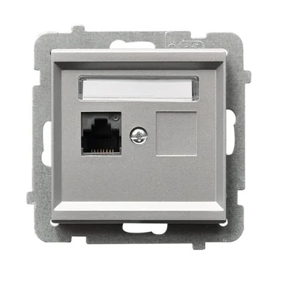 SONATA Computer socket, single, cat. 5e, matt silver
