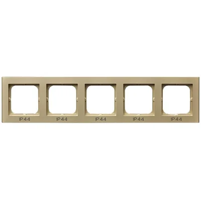 SONATA Cornice cinque posti per interruttori IP44, oro champagne
