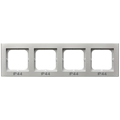 SONATA Cornice quadrupla per interruttori IP44, argento opaco