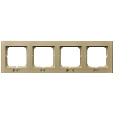 SONATA Cornice quadrupla per interruttori IP44, oro champagne