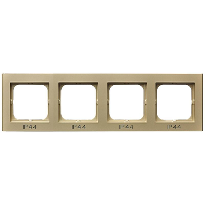 SONATA Cornice quadrupla per interruttori IP44, oro champagne